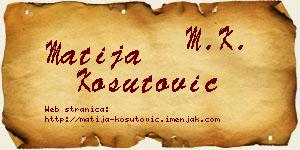 Matija Košutović vizit kartica
